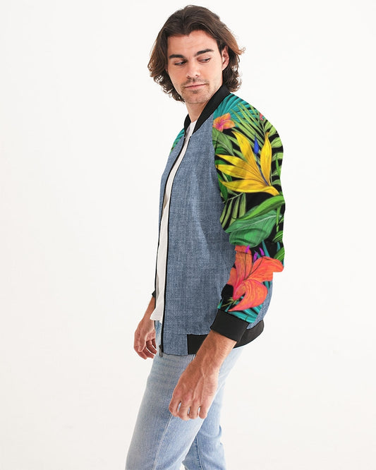 Feelin Tropical Chambray Men's Bomber Jacket