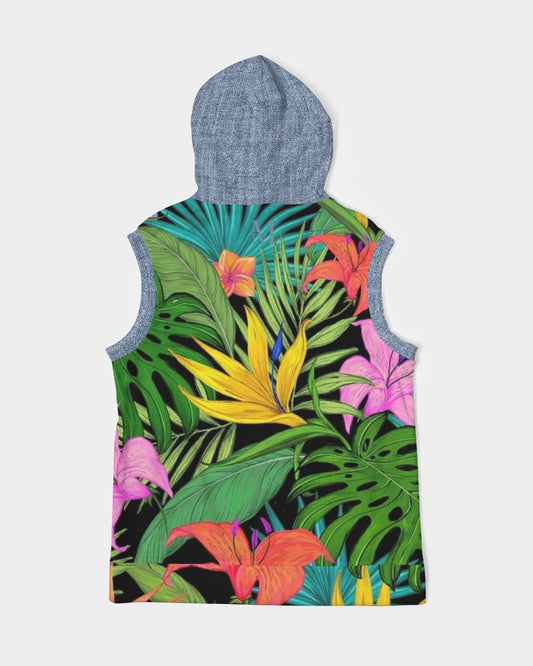 Feelin Tropical Chambray Men's Premium Heavyweight Sleeveless Hoodie