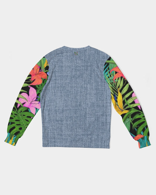 Feelin Tropical Chambray Men's Classic French Terry Crewneck Pullover