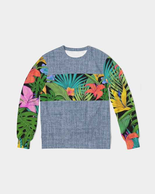 Feelin Tropical Chambray Men's Classic French Terry Crewneck Pullover