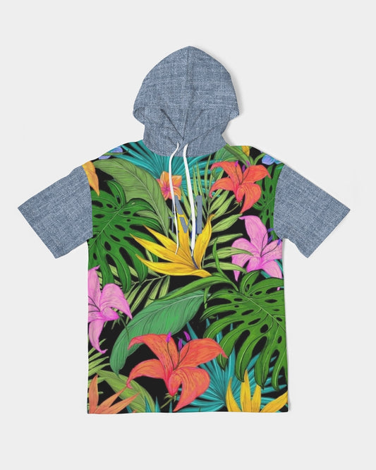 Feelin Tropical Chambray Men's Premium Heavyweight Short Sleeve Hoodie