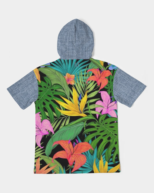 Feelin Tropical Chambray Men's Premium Heavyweight Short Sleeve Hoodie