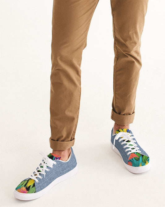 Feelin Tropical Chambray Men's Faux-Leather Sneaker