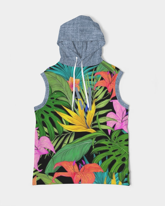Feelin Tropical Chambray Men's Premium Heavyweight Sleeveless Hoodie