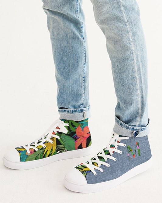 Feelin Tropical Chambray Men's Hightop Canvas Shoe