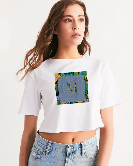 Feelin Tropical Chambray Women's Cropped Tee