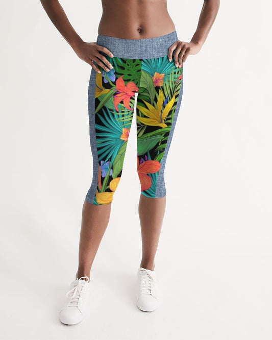 Feelin Tropical Chambray Women's Mid-Rise Capri