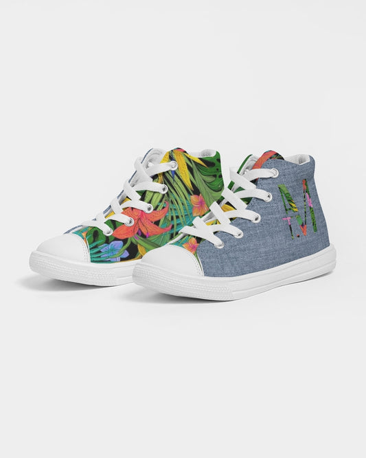 Feelin Tropical Chambray Kids Hightop Canvas Shoe