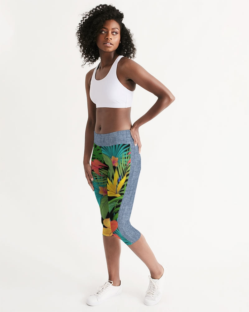 Feelin Tropical Chambray Women's Mid-Rise Capri