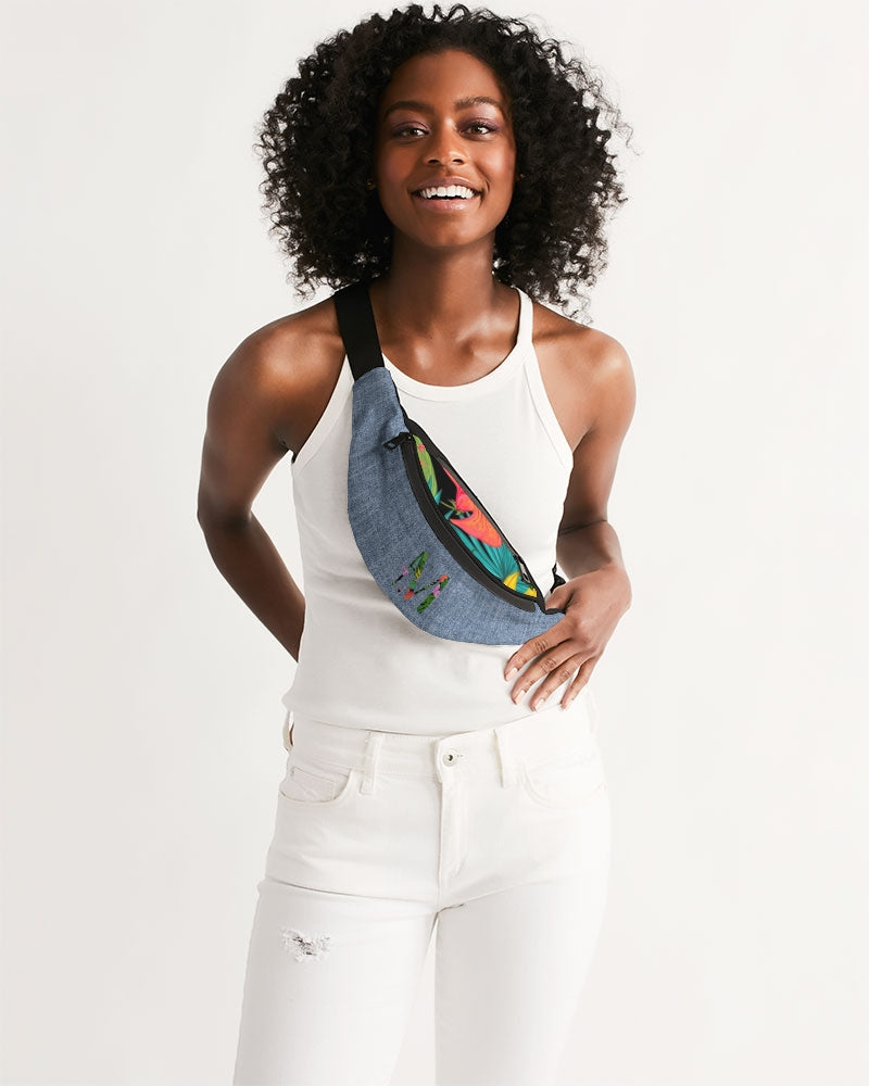 Feelin Tropical Chambray Crossbody Sling Bag