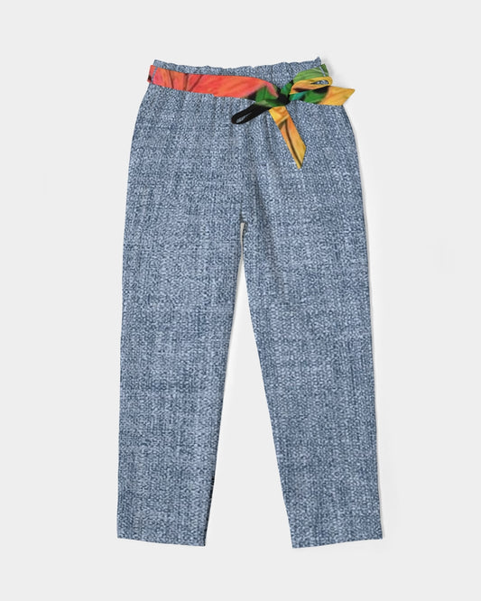 Feelin Tropical Chambray Women's Belted Tapered Pants