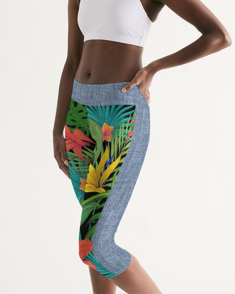 Feelin Tropical Chambray Women's Mid-Rise Capri