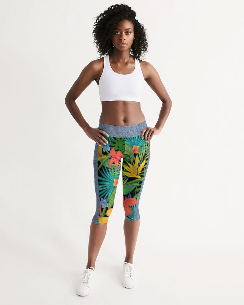 Feelin Tropical Chambray Women's Mid-Rise Capri