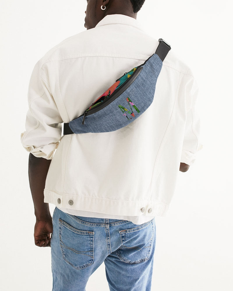 Feelin Tropical Chambray Crossbody Sling Bag