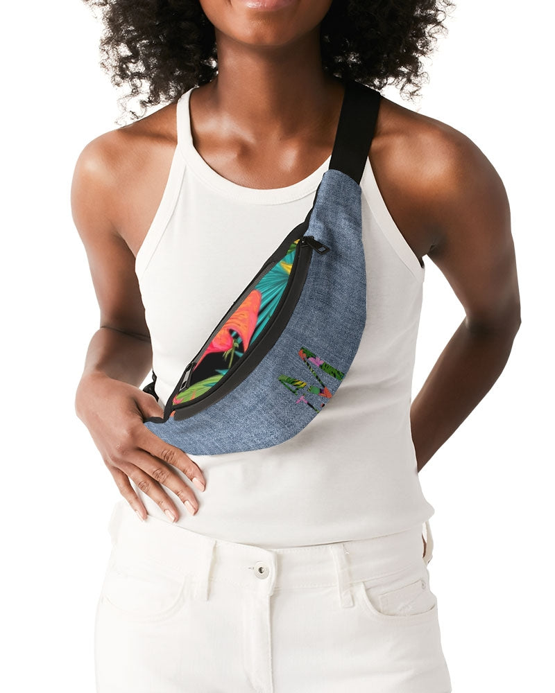Feelin Tropical Chambray Crossbody Sling Bag