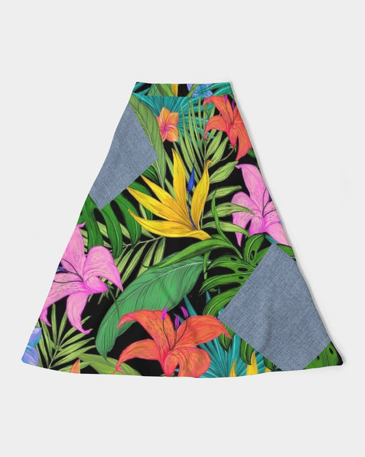 Feelin Tropical Chambray Women's A-Line Midi Skirt