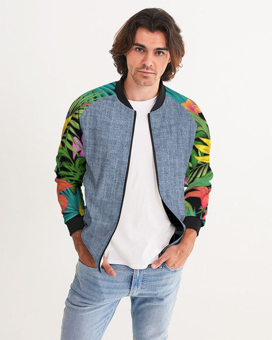 Feelin Tropical Chambray Men's Bomber Jacket