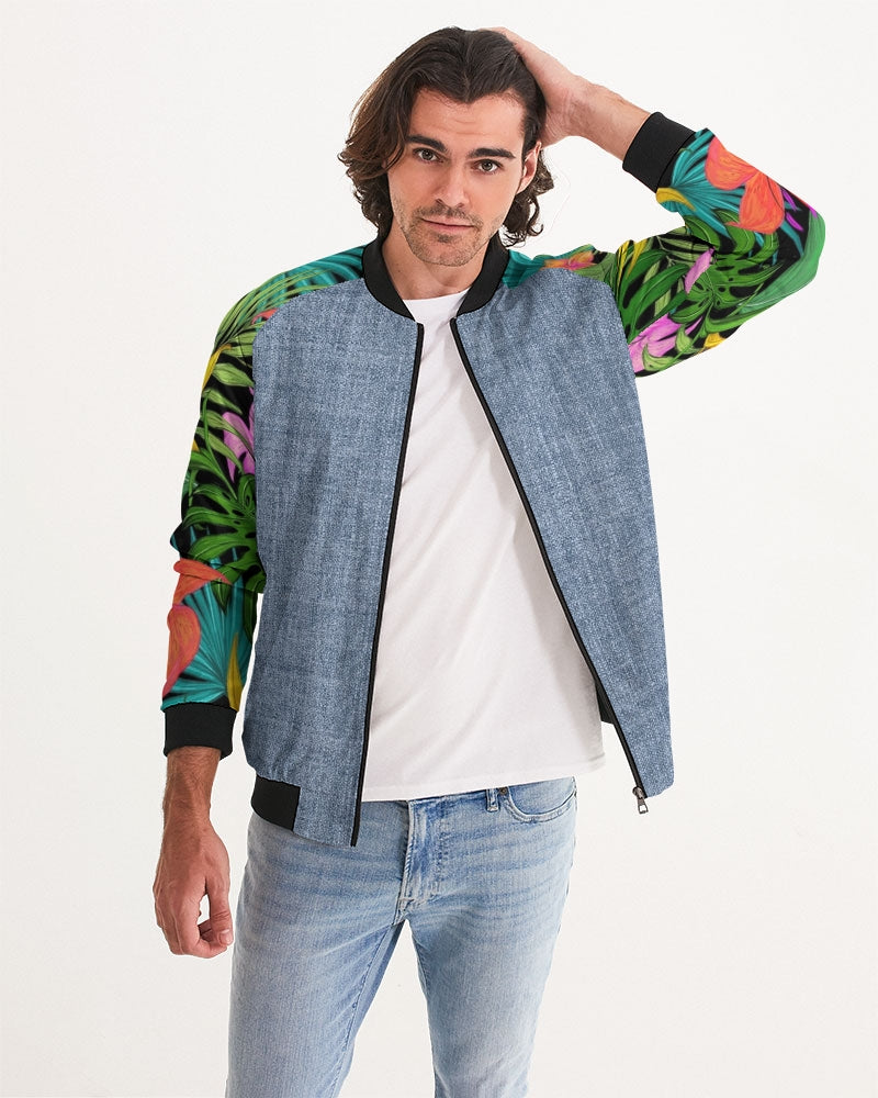 Feelin Tropical Chambray Men's Bomber Jacket
